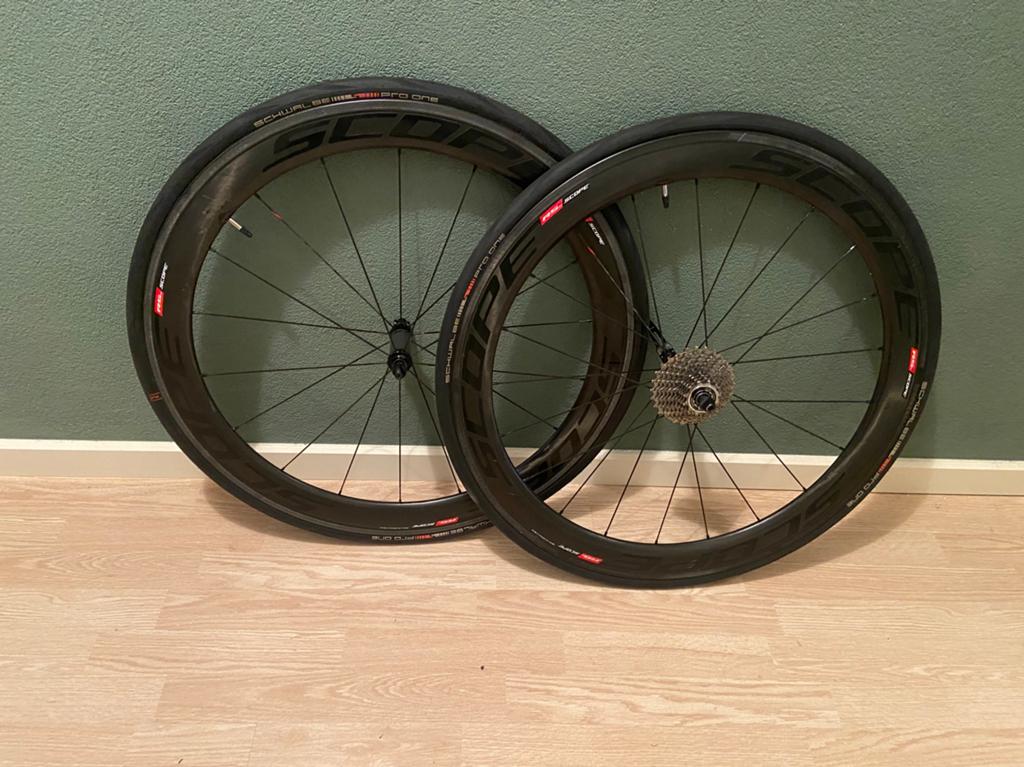 Scope R5 carbon wielset voor velgrem en clinchers, Fietsen en Brommers, Fietsonderdelen, Ophalen of Verzenden, Gebruikt, Carbon