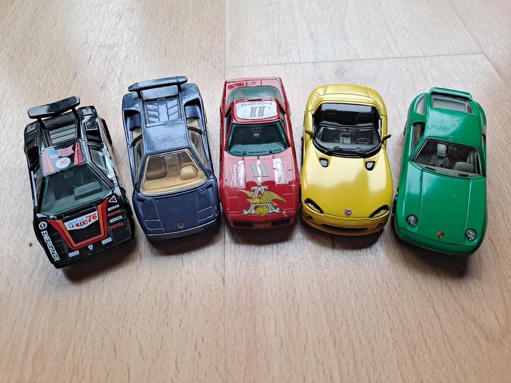 Set van 5 modelauto's 1/43  van Bburago, Overige merken, Gebruikt, 1:50 of kleiner, Auto
