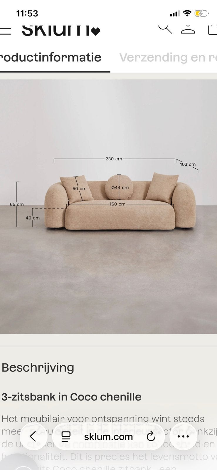 Beige/witte bouclebank te koop., Ophalen of Verzenden, Zo goed als nieuw, Tweepersoons, 200 tot 250 cm