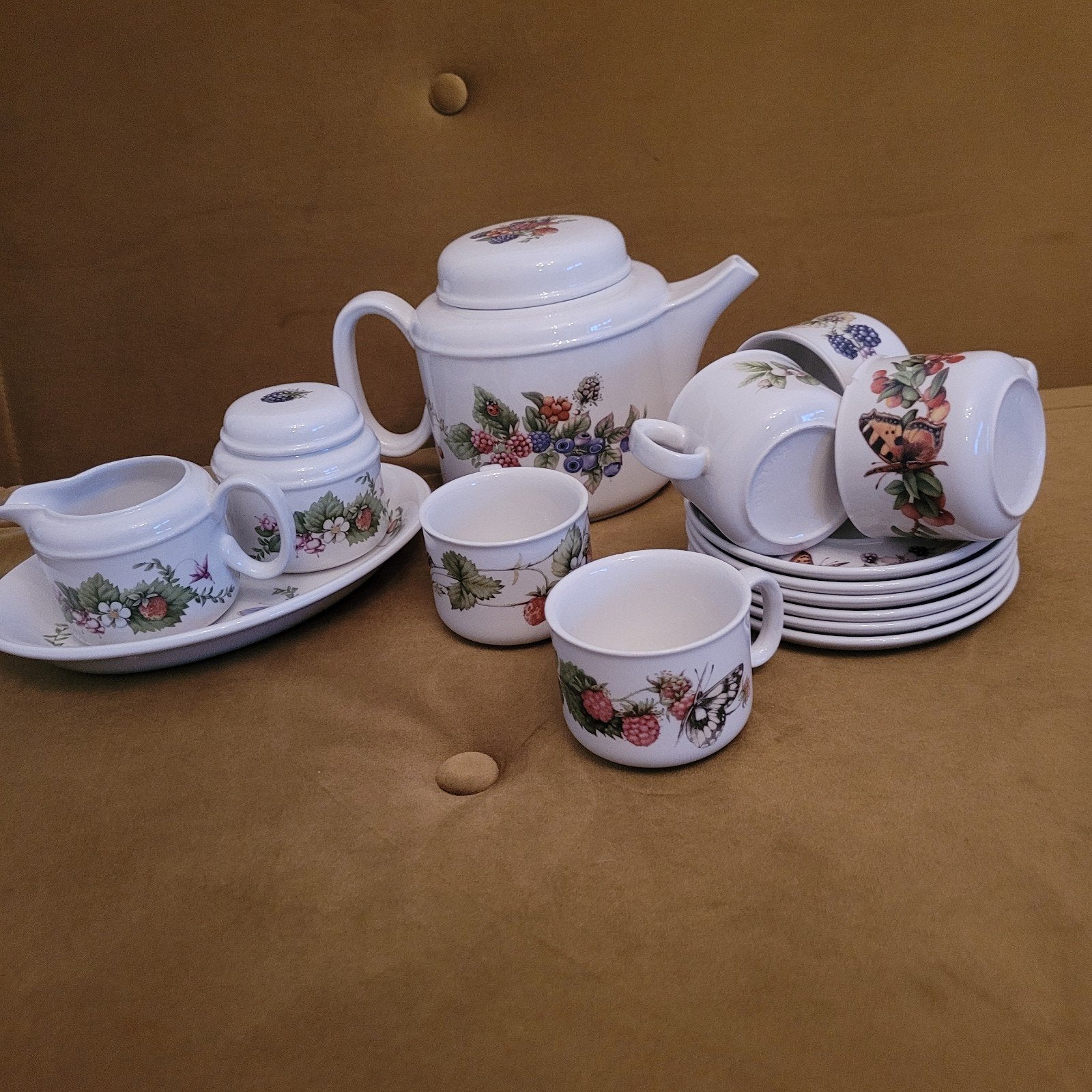 Vintage theeservies landelijk brocante marjolein bastin, Ophalen, Gebruikt, Overige merken, Keramiek
