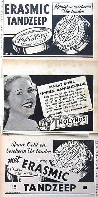 28 oude advertenties reclame tanden producten 35-50 tandarts, Ophalen of Verzenden, Gebruikt, Overige typen
