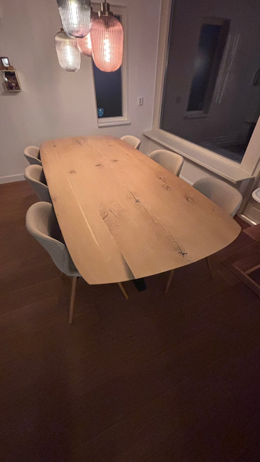 6 eetkamerstoelen taupe/beige, Ophalen, Overige kleuren, Zo goed als nieuw, Stof
