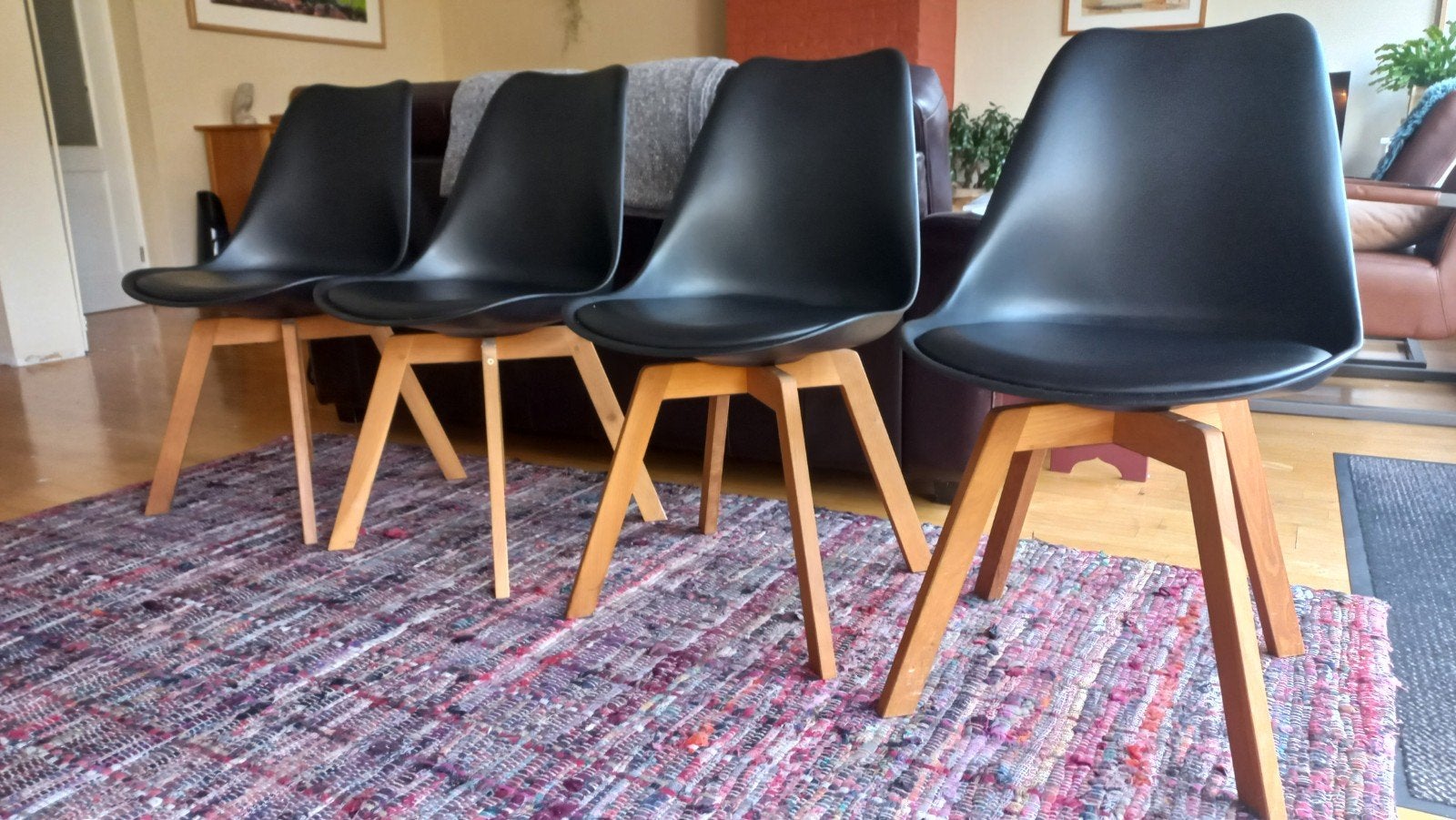 UMIX eetkamerstoelen Venice Malibu - 4 stuks, Zwart, Zo goed als nieuw, Vier, Modern