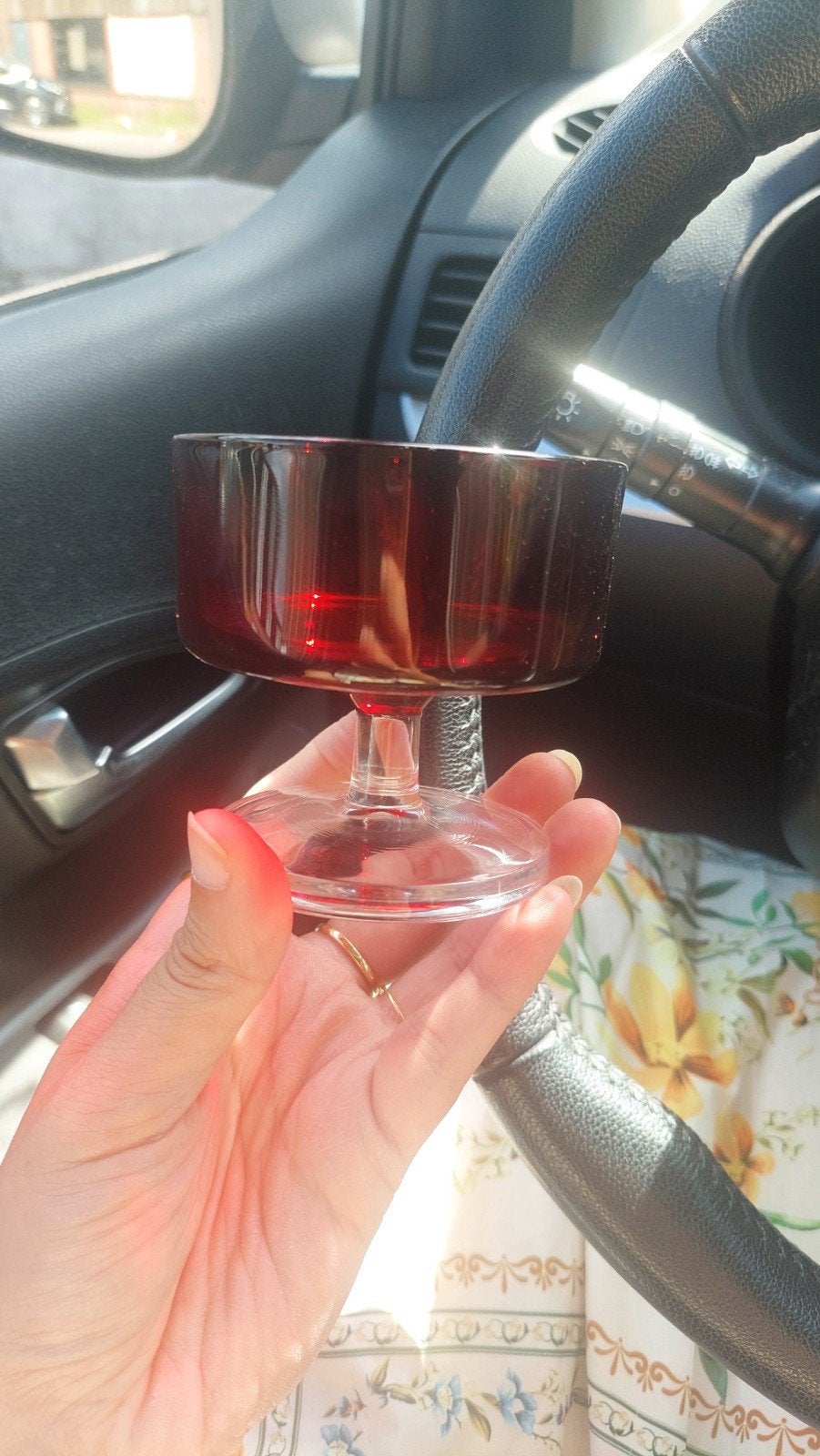 Luminarc dessert glazen - Robijnrood 2x, Glas of Glazen, Overige merken, Vintage, Ophalen of Verzenden