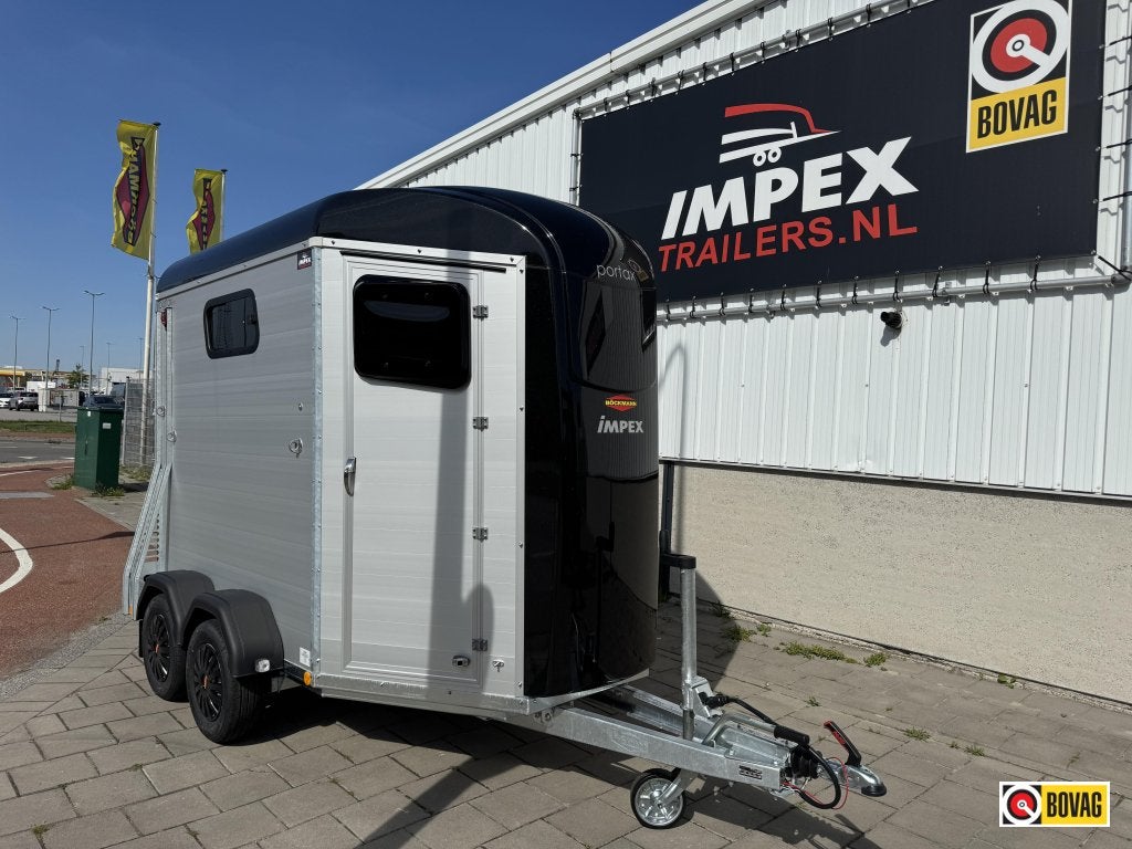 Bij Impex Bockmann Portax 2-prds alu met zadelkamer 2026, Dieren en Toebehoren, Paarden en Pony's | Trailers en Aanhangwagens