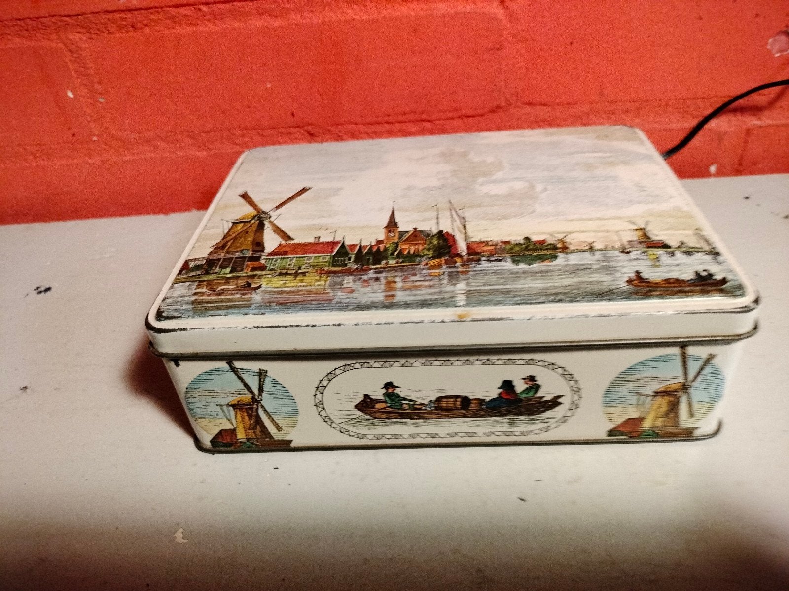 Vintage Verkade Koekblik met Hollands Landschap, Ophalen of Verzenden