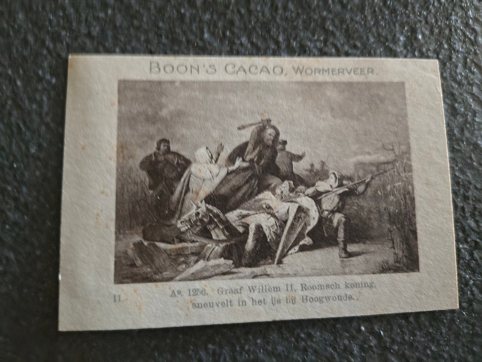 Oude reclamekaart Boon's Cacao - Graaf Willem II, Ophalen of Verzenden, Voor 1920, Nederland, Knipsel(s)