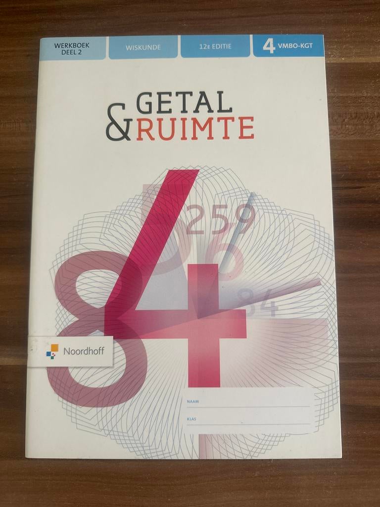 Getal & Ruimte Wiskunde Werkboek VMBO-KGT Deel 2, Ophalen of Verzenden, Gelezen, VMBO, Wiskunde A