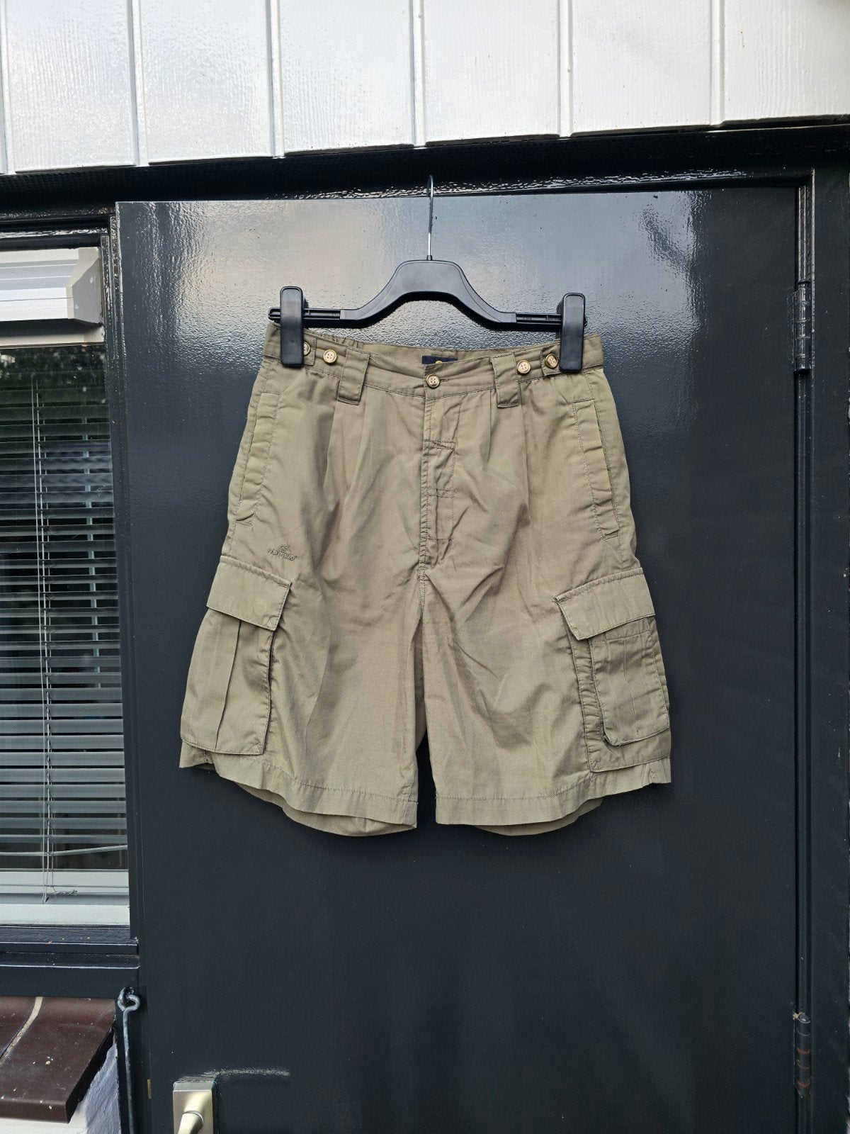 Nomad legergroene stoere korte cargo broek outdoor maat S 36, Kort, Ophalen of Verzenden, Zo goed als nieuw, Maat 36 (S)