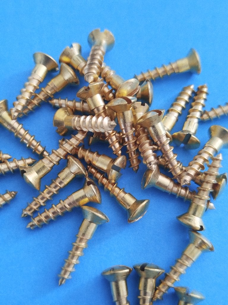 25-400 st Messing houtschroeven lenskop 4x20+3,5x16+3,5x35, N, N, Nieuw, Ophalen of Verzenden