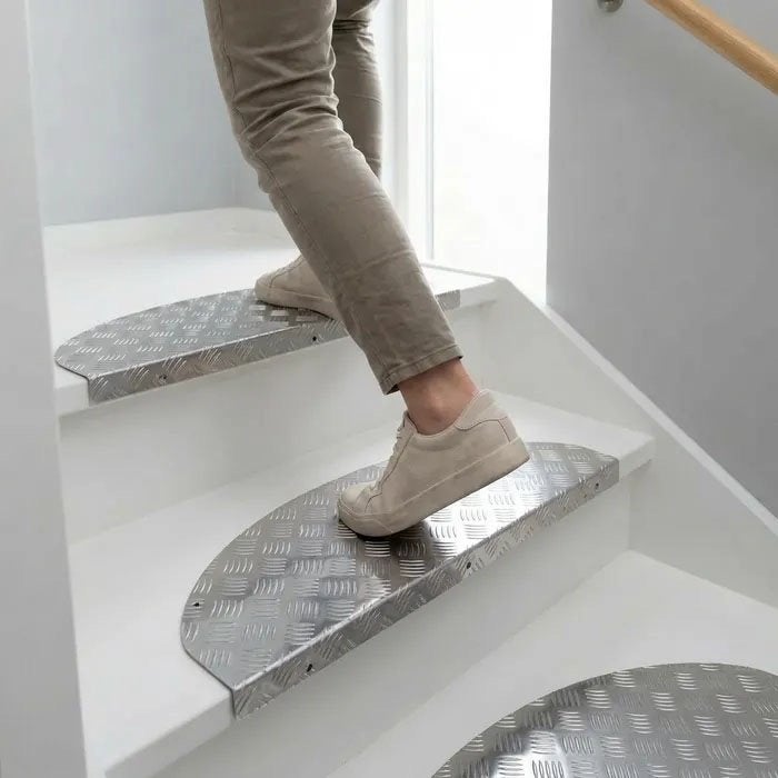 Aluminium traptreden maantjes, Ophalen, Zo goed als nieuw, Trap, Minder dan 2 meter