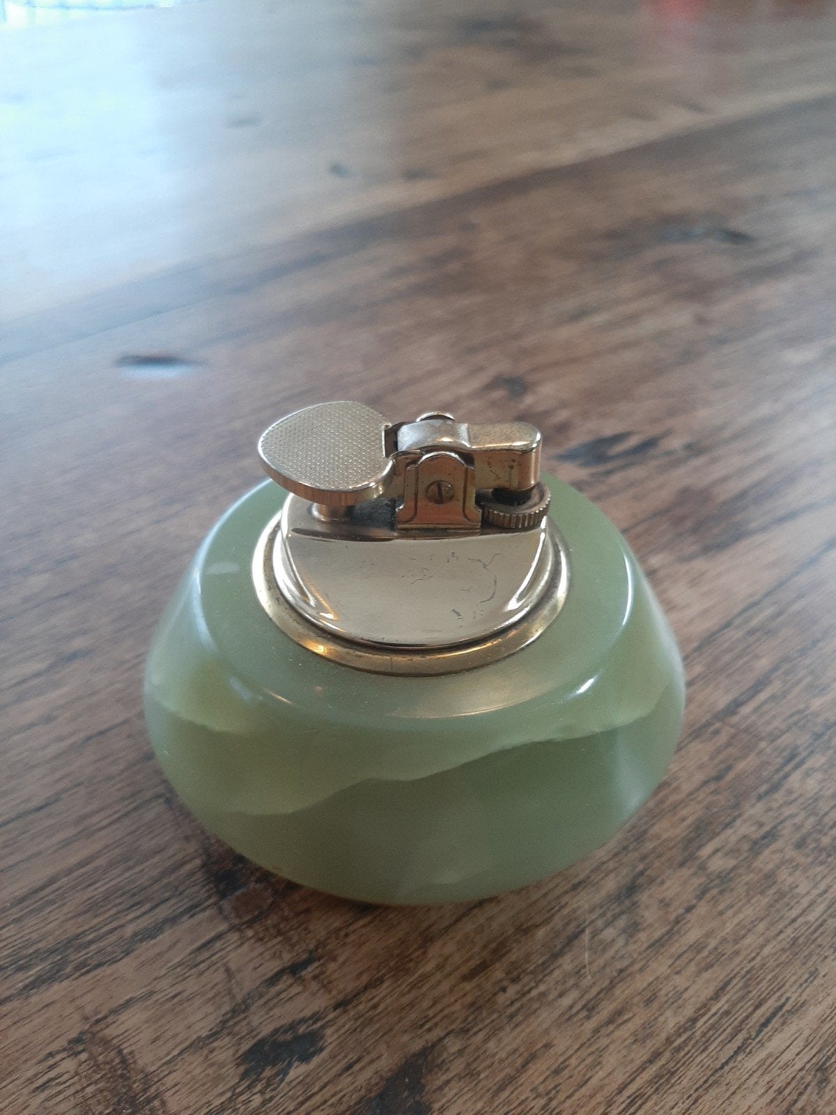 vintage tafelaansteker van groen onyx, Ophalen of Verzenden
