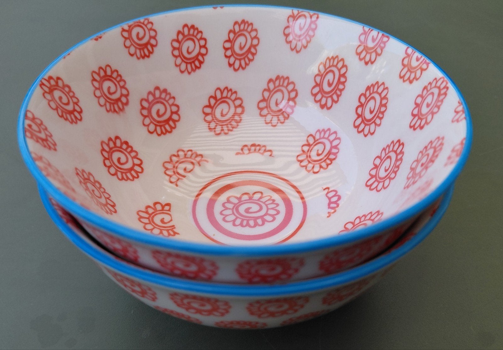 2x tapas schaaltje rood-wit-blauw, Ophalen, Overige merken, Overige stijlen, Aardewerk