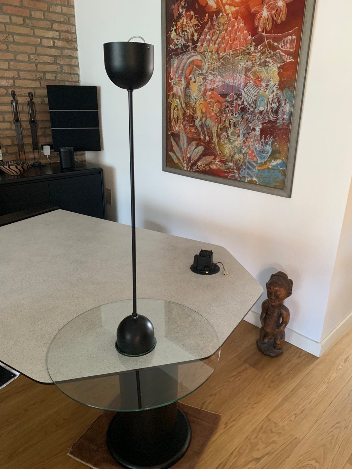 Gratis, in ruil voor een rood wijntje! Tafellamp / Hanglamp, Ophalen, Zo goed als nieuw, Glas, Minder dan 100 cm