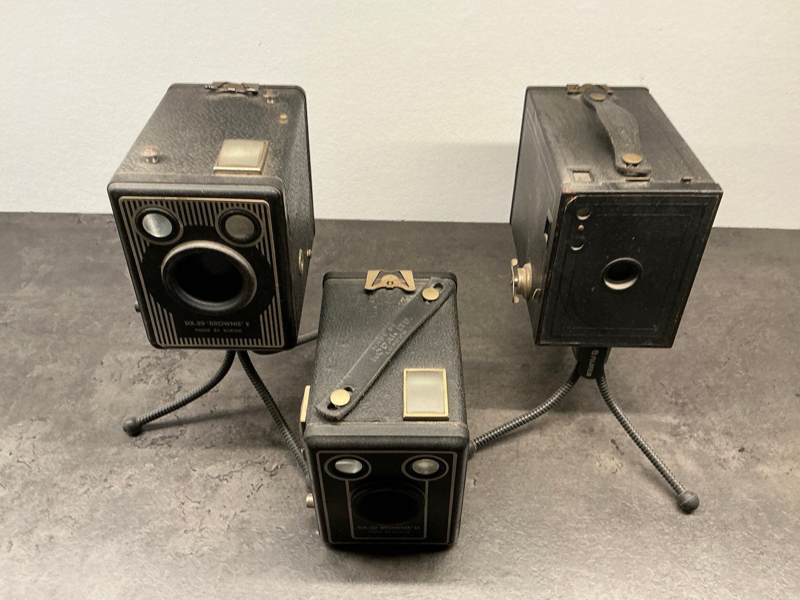 3 oude Kodak Brownie boxcamera's 6x9 120 film, Audio, Tv en Foto, Fotocamera's Analoog, Ophalen, Gebruikt, Compact, Kodak