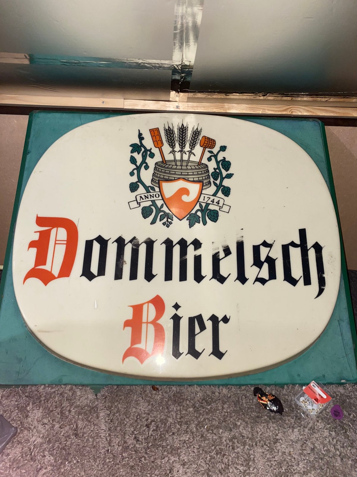 Leuk bord van Dommelsch bier voor de verzamelaar, Ophalen, Gebruikt, Reclamebord, Plaat of Schild, Overige merken
