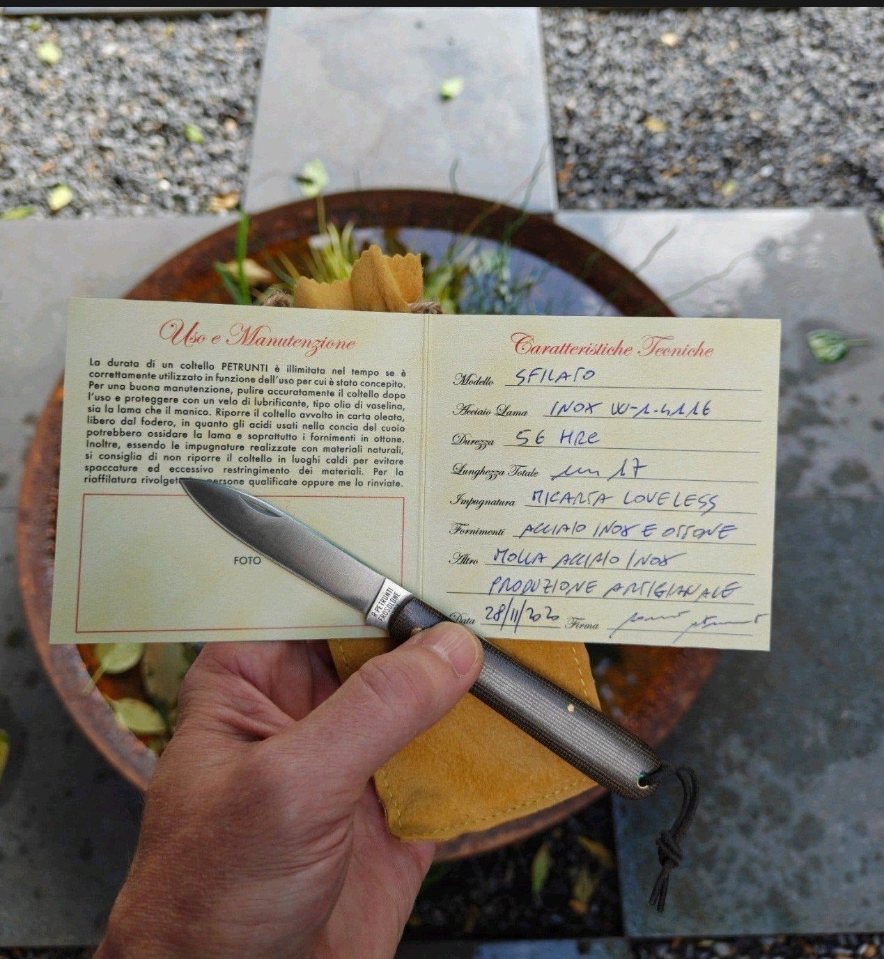 Sfilato (coltello da tasca) Micarta Loveless zakmes., Ophalen of Verzenden, Nieuw