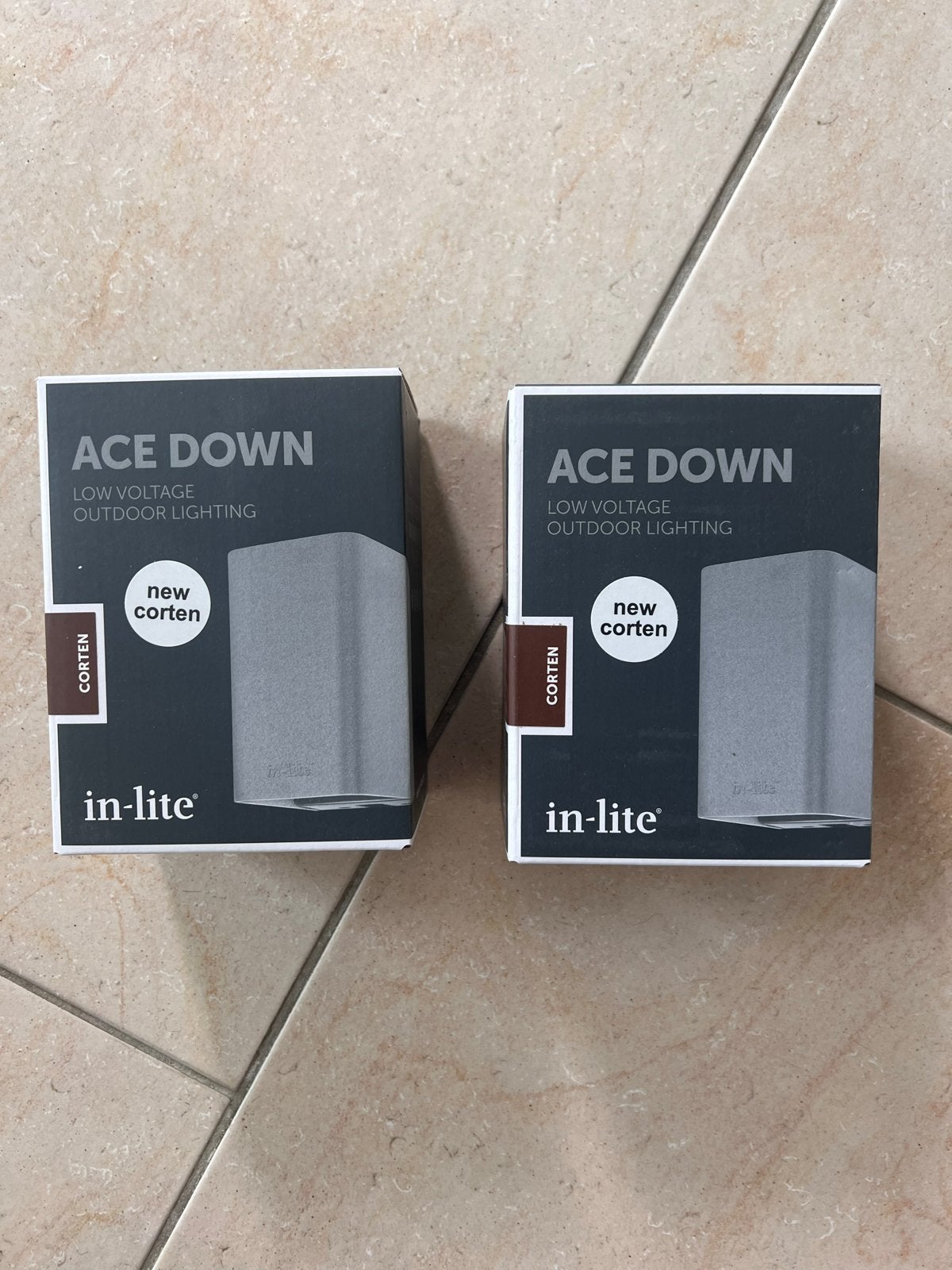 In-lite ACE DOWN Corten - Buitenwandlamp (2 stuks), Overige materialen, Minder dan 50 watt, Wandlamp, Nieuw