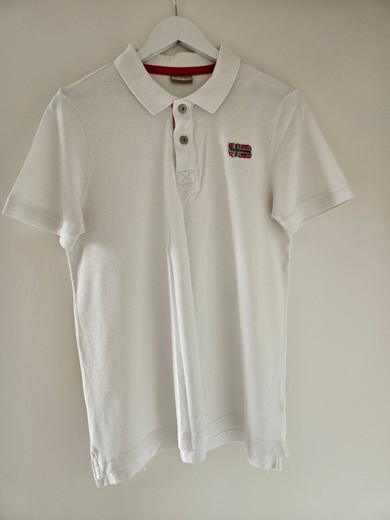 Napapijri Polo Shirt Wit - Maat S, Wit, Ophalen of Verzenden, Zo goed als nieuw, Napapijri