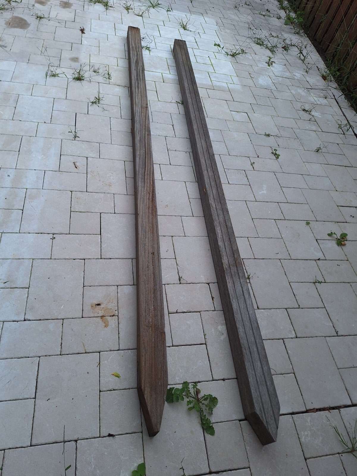 Twee hardhouten palen 90x90, Ophalen, Palen, Nieuw, Hardhout