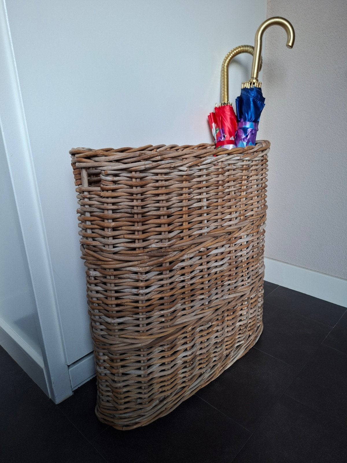 Landelijke Mooie Kubu Rieten Rotan Paraplubak Paraplumand, Ophalen, Gebruikt, Riet