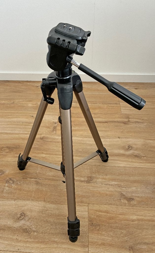 Gebruikt statief met balhoofd en waterpas, Gebruikt, Driepoot, Hama, 125 tot 150 cm