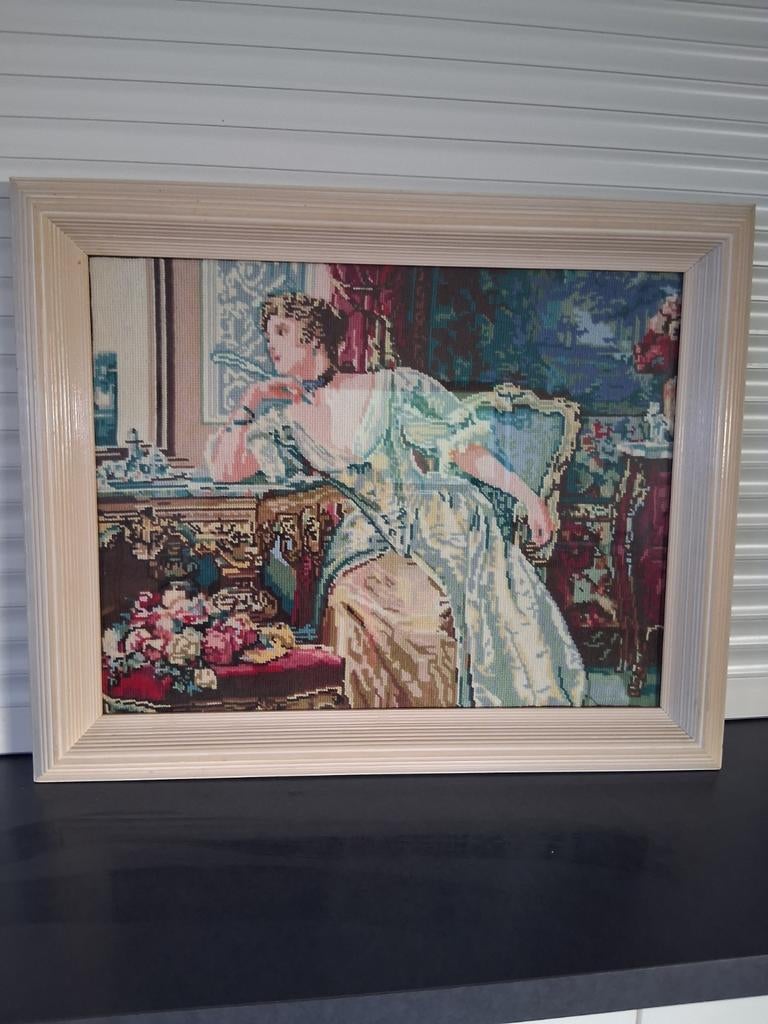 Mooi geborduurd schilderij., Ophalen