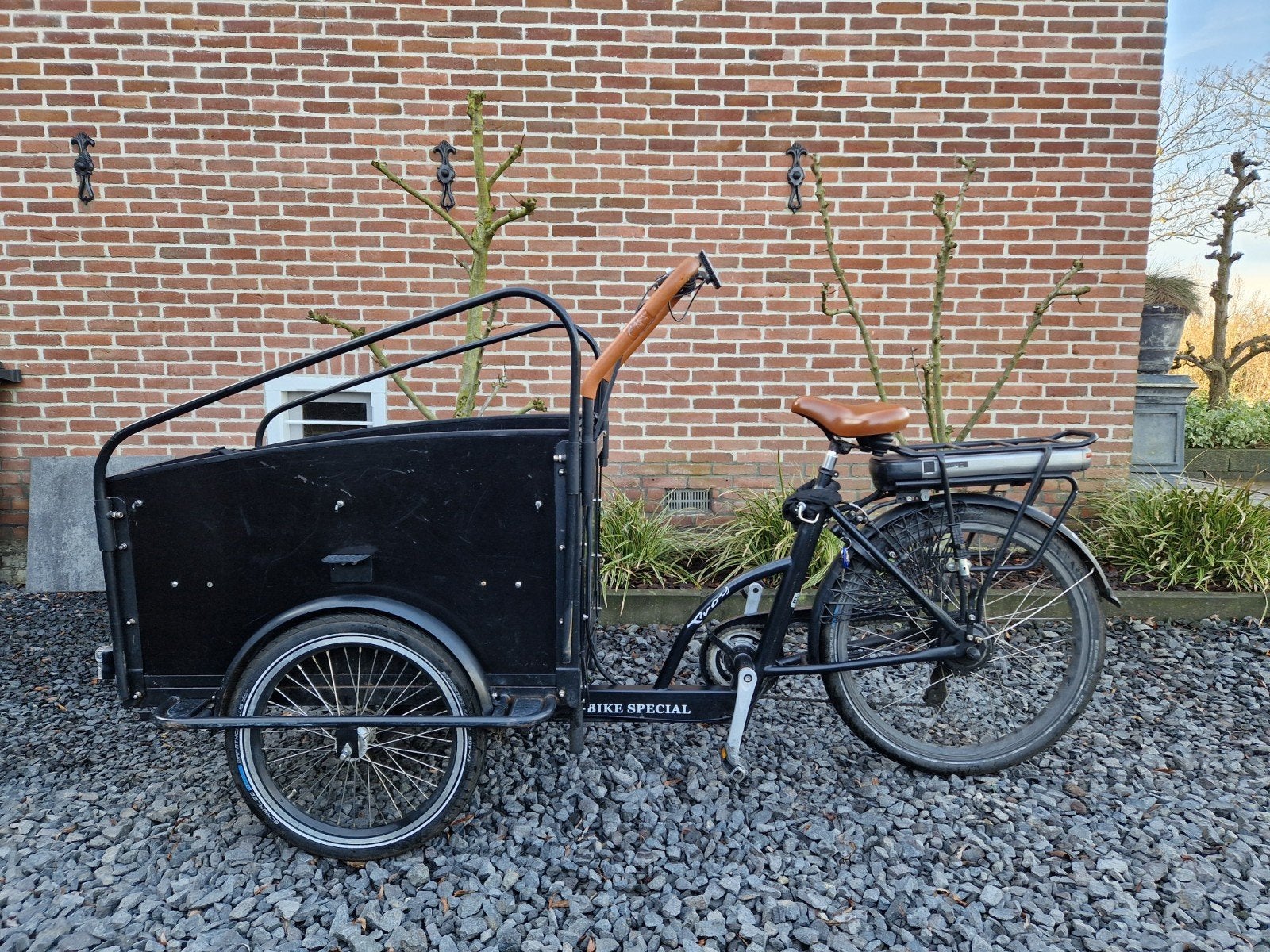 Troy bakfiets, Fietsen en Brommers, Fietsen | Bakfietsen, 4 kinderen of meer, Gebruikt, Elektrisch, Schijfrem