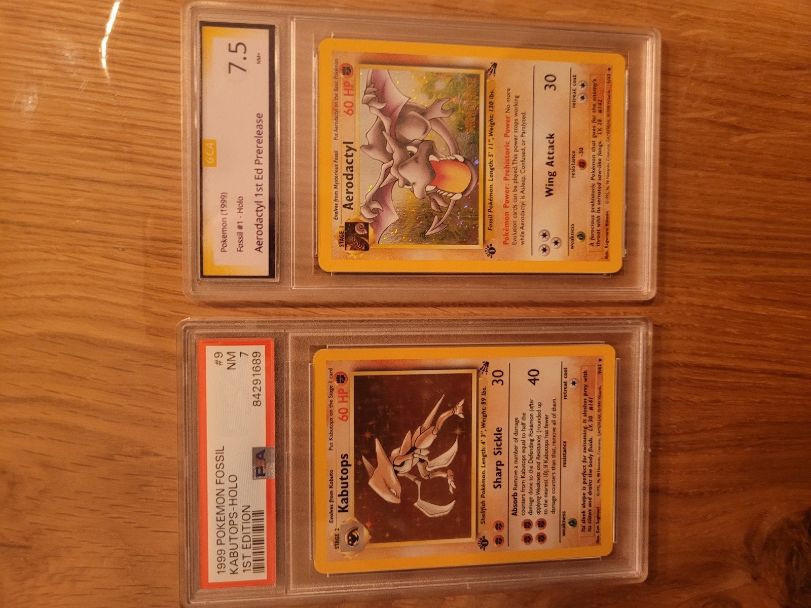 Pokémon Fossil 1st Edition Holo Graded Kaarten (PSA/GCA), Ophalen of Verzenden, Zo goed als nieuw, Losse kaart, Foil
