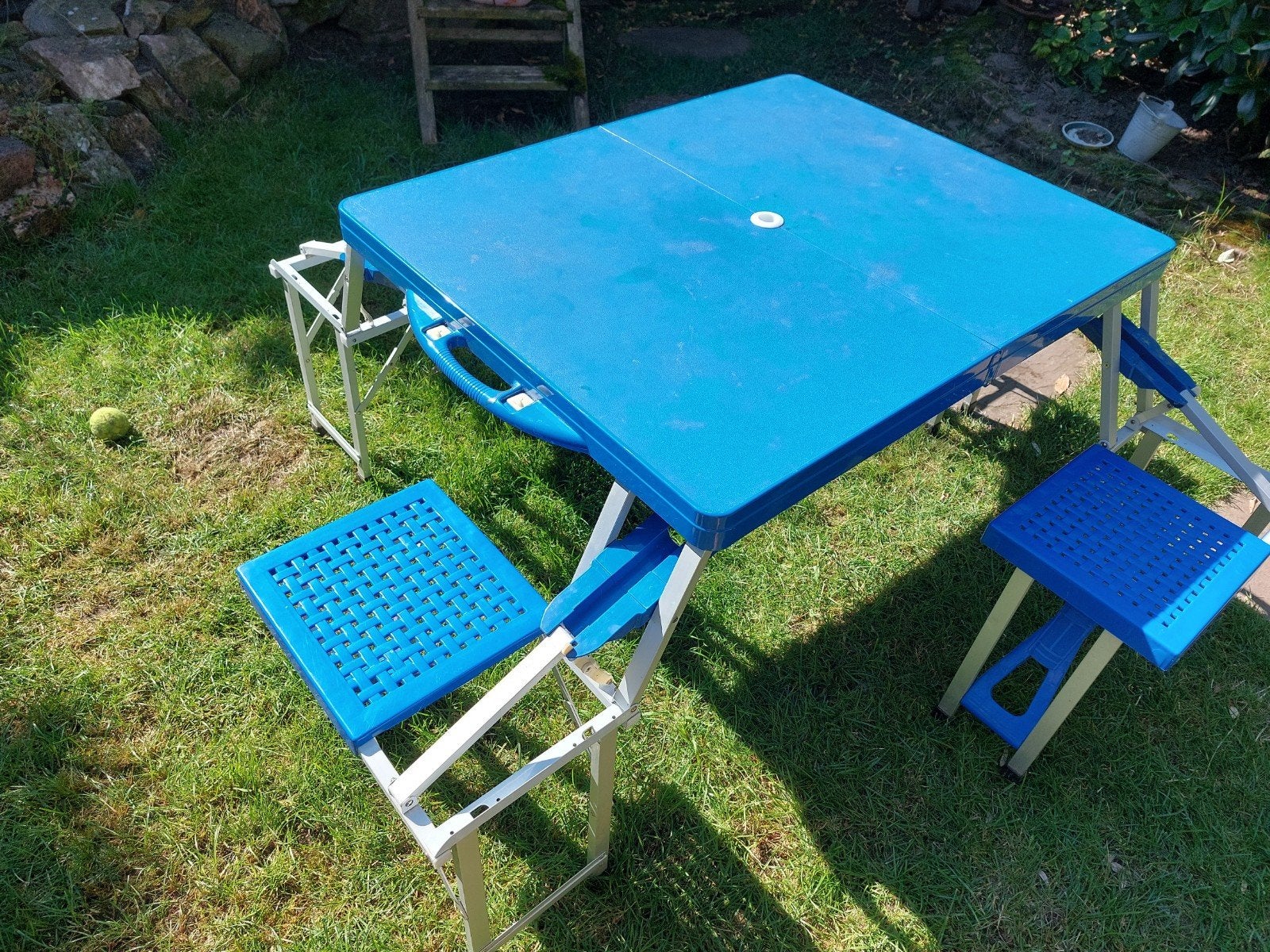Inklapbare picknicktafel, campingtafel, family, Caravans en Kamperen, Ophalen, Gebruikt