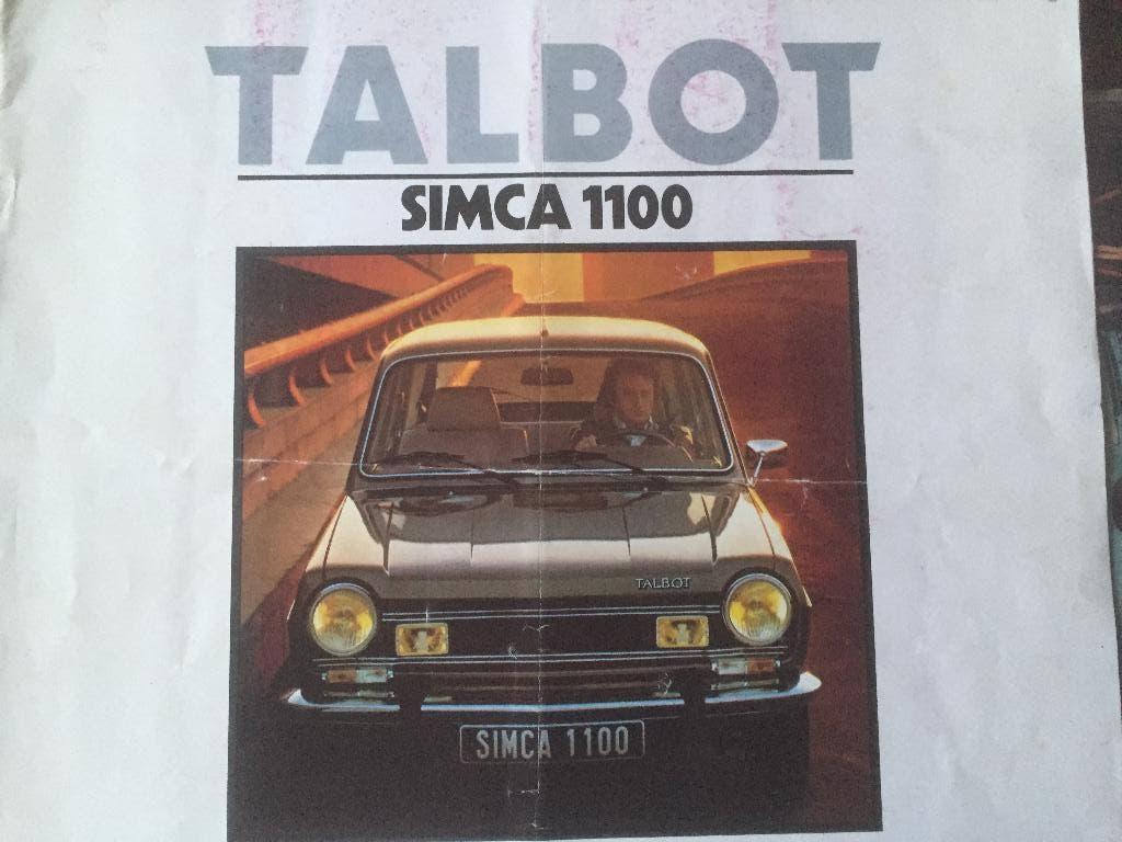 Folder van Talbot Simca 1100, gedrukt sep.1979, Ophalen of Verzenden, Nieuw, Overige merken
