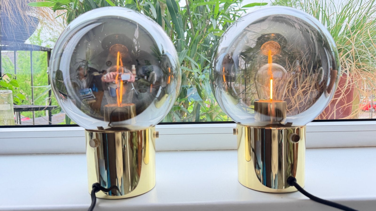 Bloomingville Tafellamp Goud met Smokey Glas, Huis en Inrichting, Lampen | Tafellampen, Ophalen, Overige merken, Goud, E27 (groot)