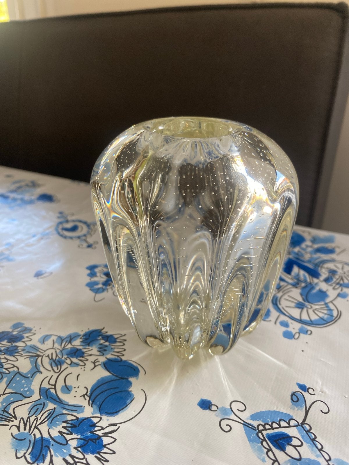 Coupier Mooie glazen vaas met bubbels - decoratief, Ophalen of Verzenden