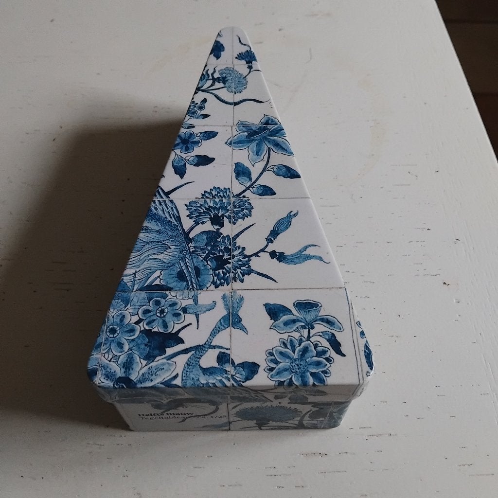 bewaar blik kaas/ 'brie'  tegelplateau ca 1725, delfts blauw, Verzamelen, Blikken, Ophalen of Verzenden, Gebruikt, Overige