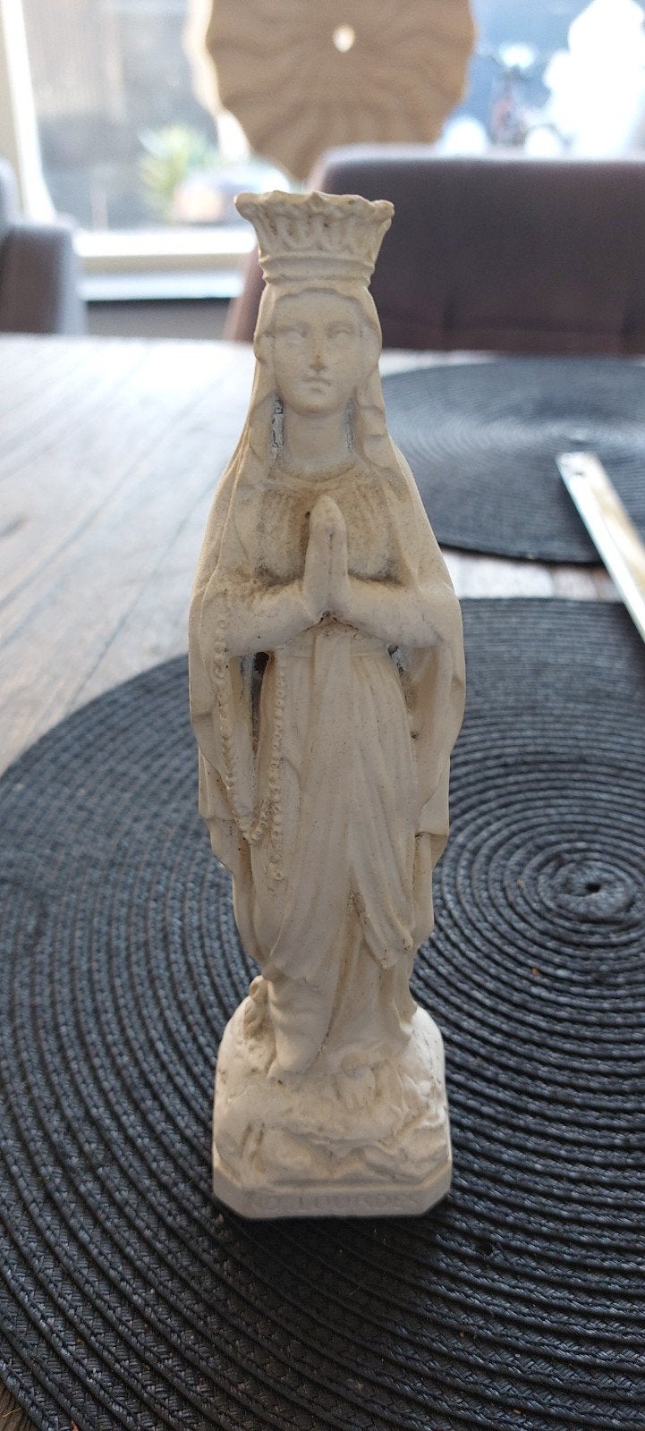 Mariabeeldje met kroon van gips - ND-Lourdes, Ophalen of Verzenden