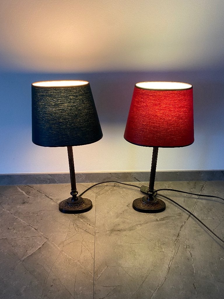 Twee schemerlampjes, Ophalen, Gebruikt, Stof, Minder dan 50 cm