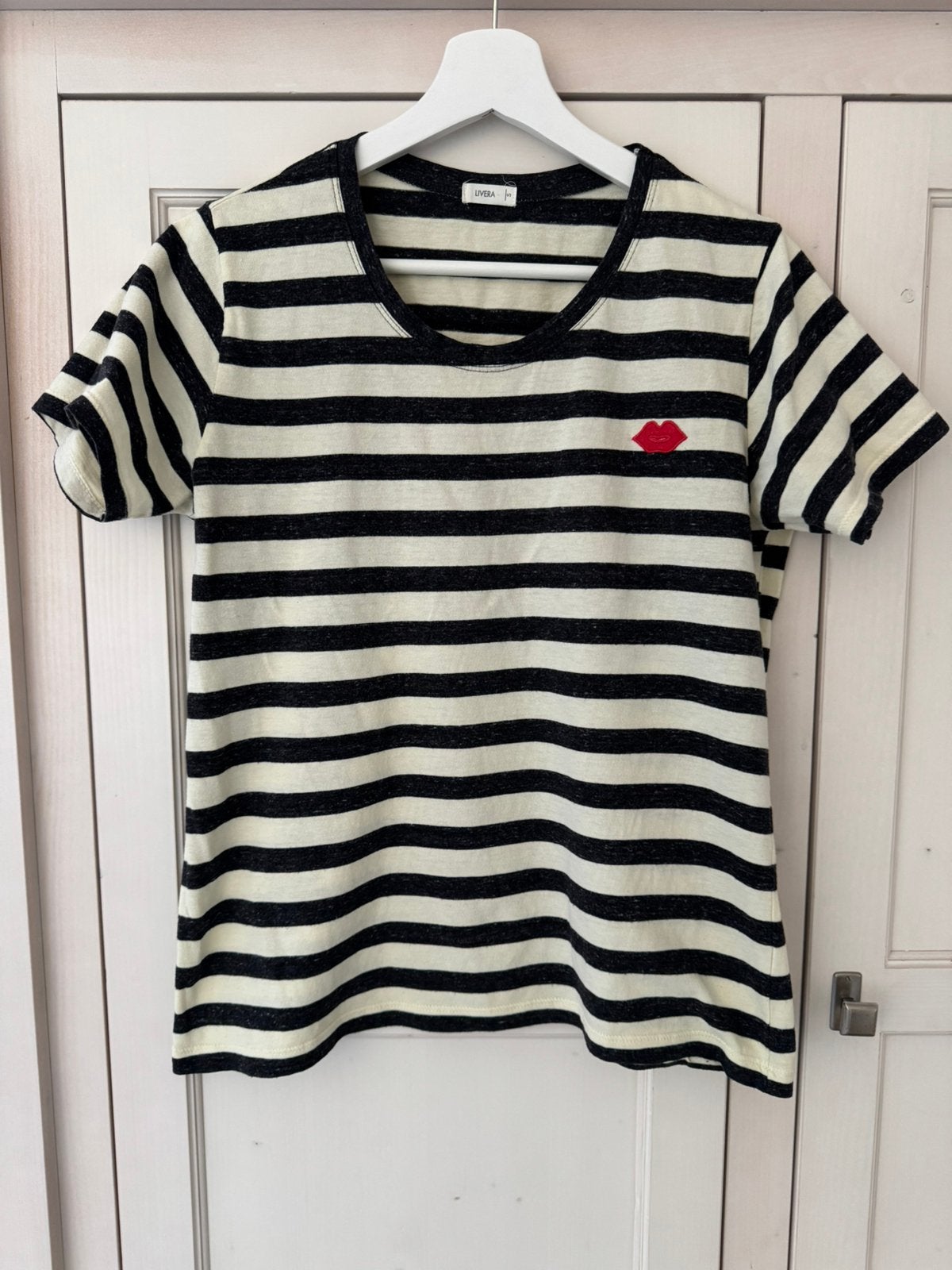 Livera pyjama shirt gestreept korte mouw maat S, Ophalen of Verzenden, Zo goed als nieuw, Maat 36 (S)