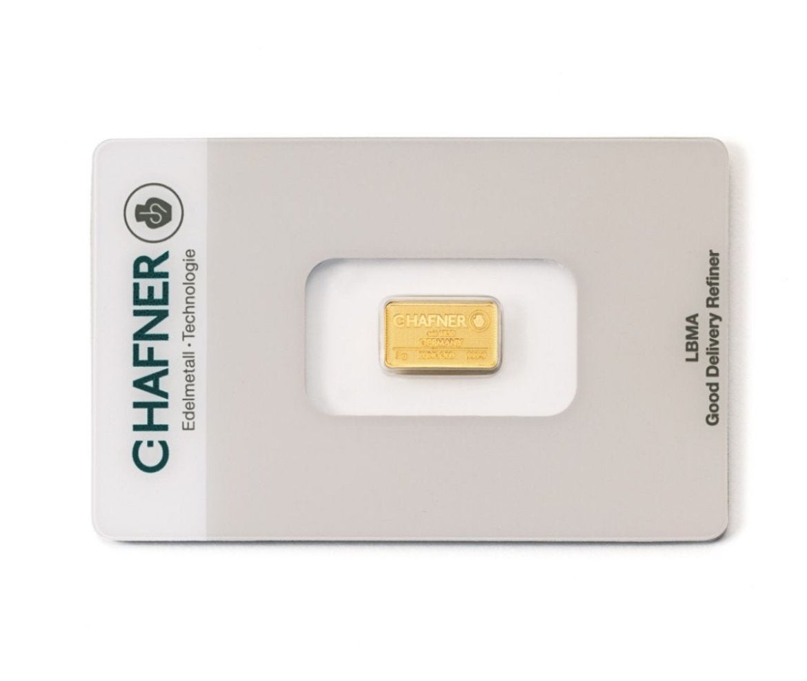 2 gram Chafner Goudstaafje - LBMA Good Delivery Refiner, Ophalen of Verzenden, Goud