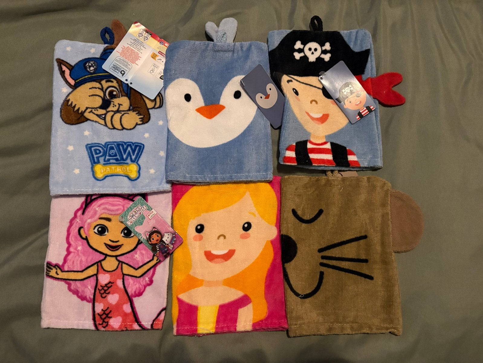 Nieuwe Washandjes Set: Paw Patrol, Gabby's Dollhouse & Meer, Ophalen of Verzenden, Nieuw, Overige typen