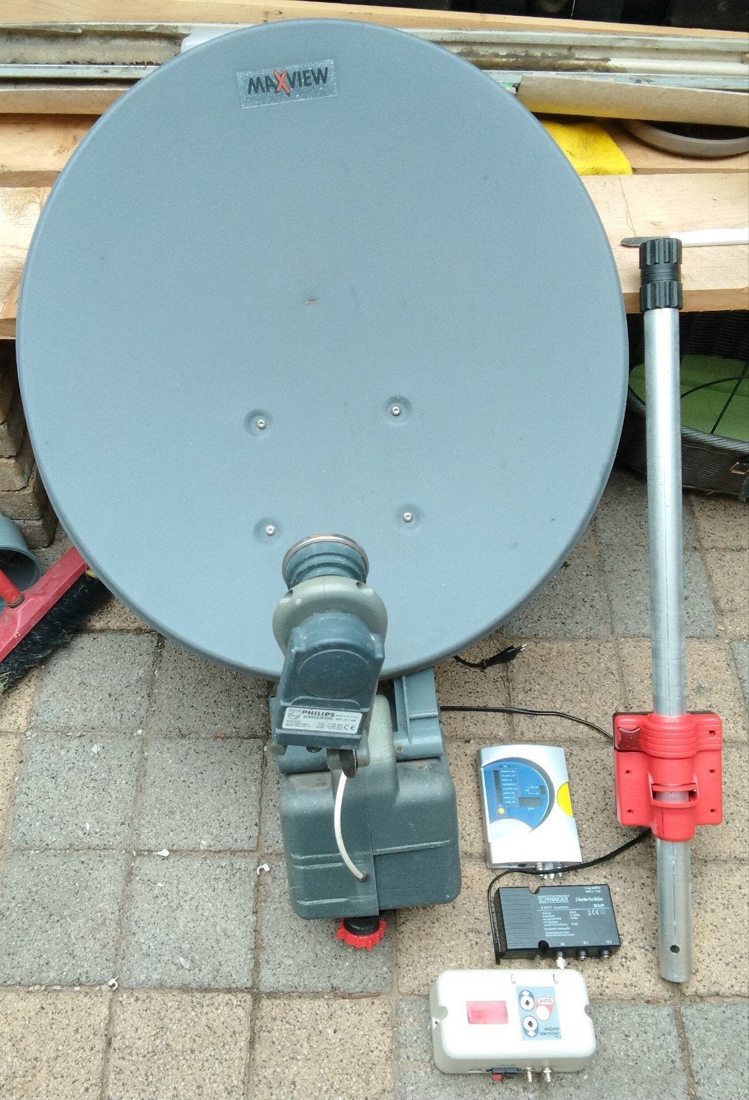Complete Satellietschotel Set voor Camper - Werkend, Ophalen, Gebruikt, (Schotel)antenne, Overige merken