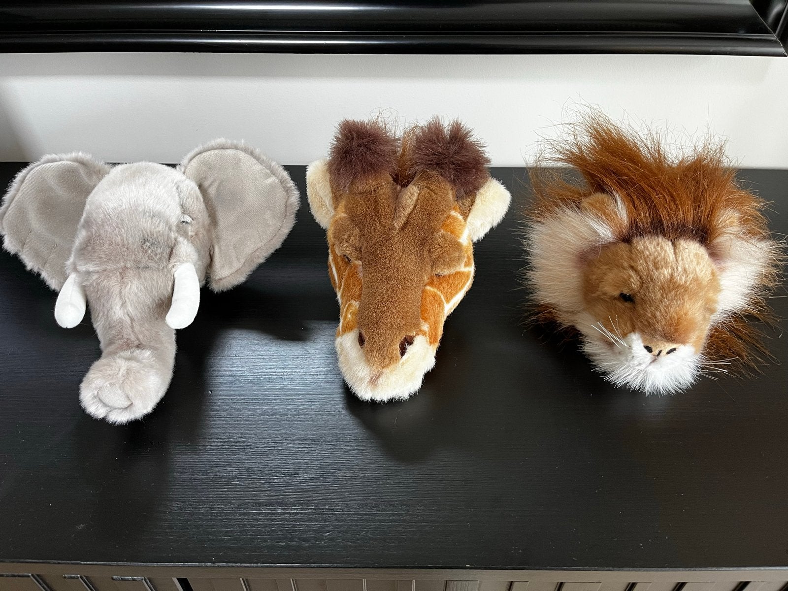 Knuffeldieren voor aan de muur: Olifant, Giraf, Leeuw, Ophalen, Overige merken, Grijs, Zo goed als nieuw