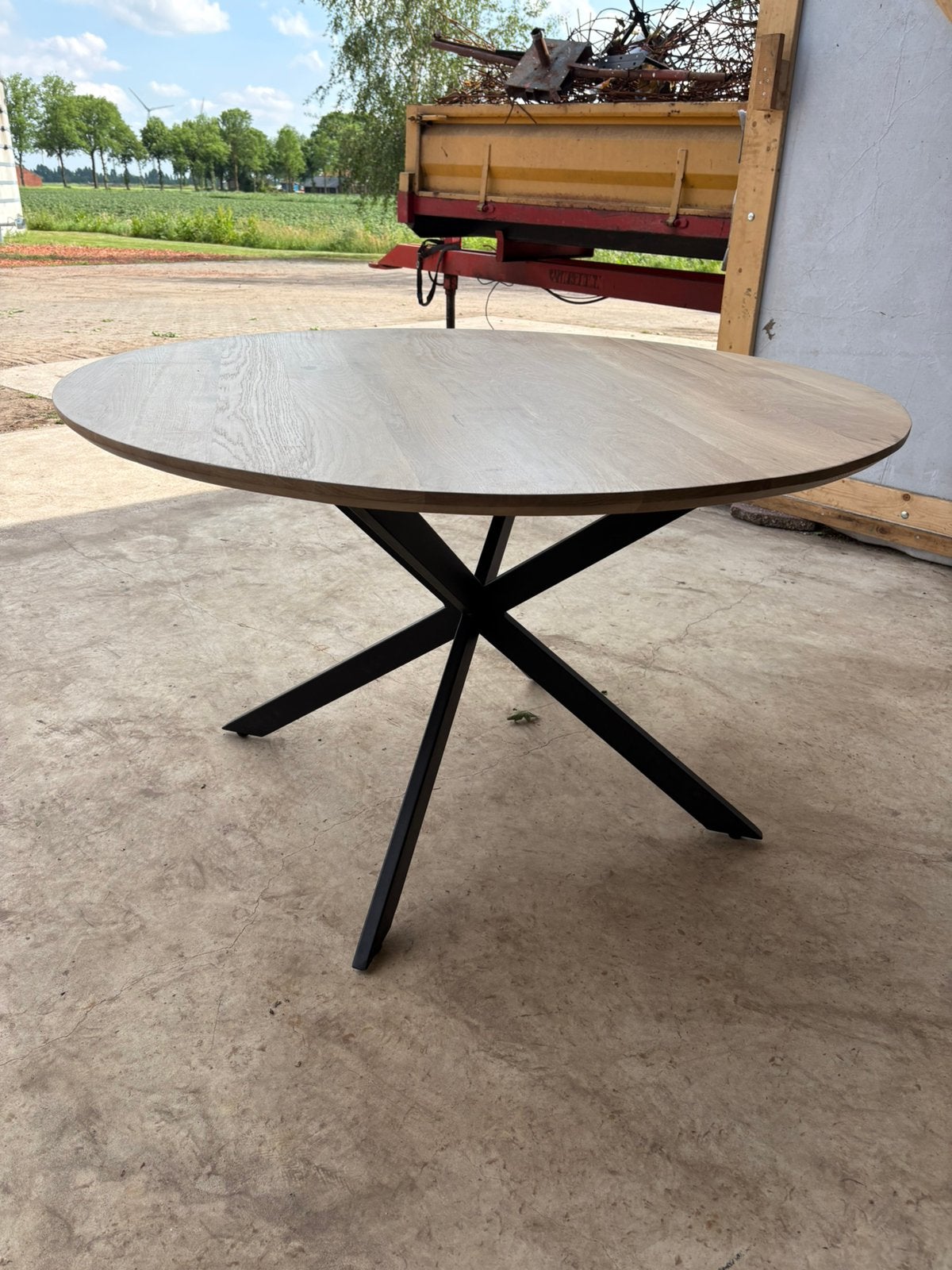 Ronde Eettafel 130 cm – Eikenblad, Huis en Inrichting, Tafels | Eettafels, Ophalen, 100 tot 150 cm, Nieuw, Eikenhout