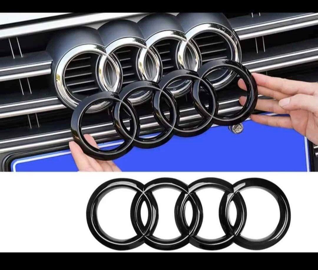 Zwarte Audi Ringen Logo - Voor en Achter, Ophalen of Verzenden, Nieuw