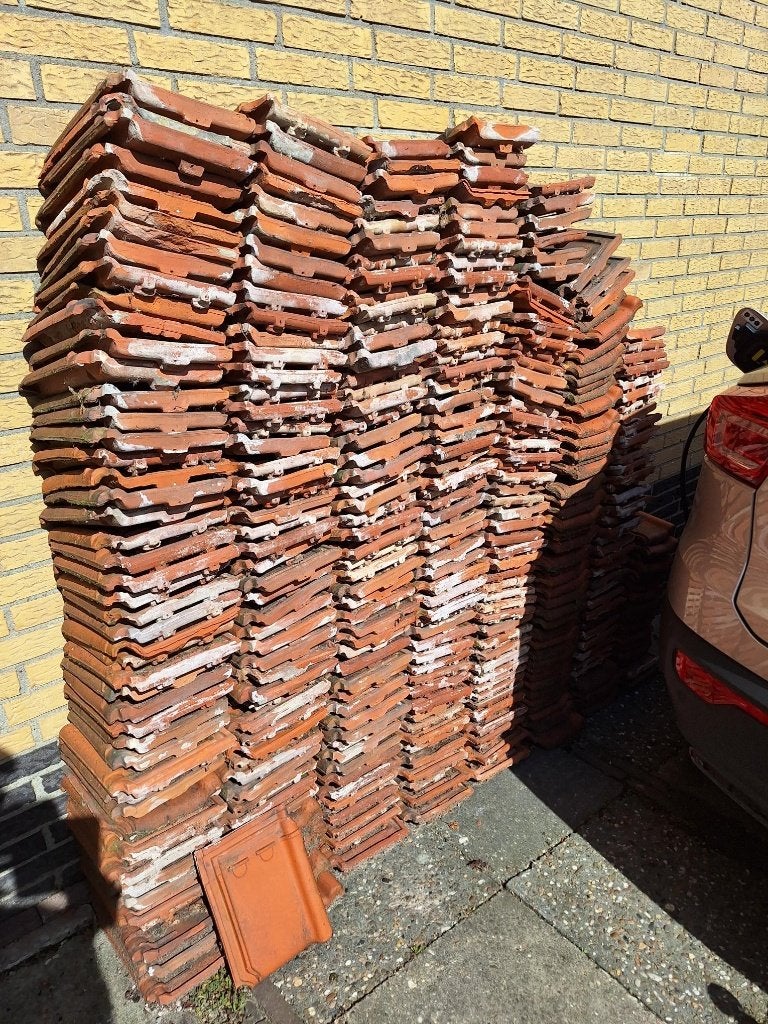 Rode dakpannen, Doe-het-zelf en Verbouw, Dakpannen en Dakbedekking, Ophalen, Gebruikt, Steen of Klei, 15 m² of meer