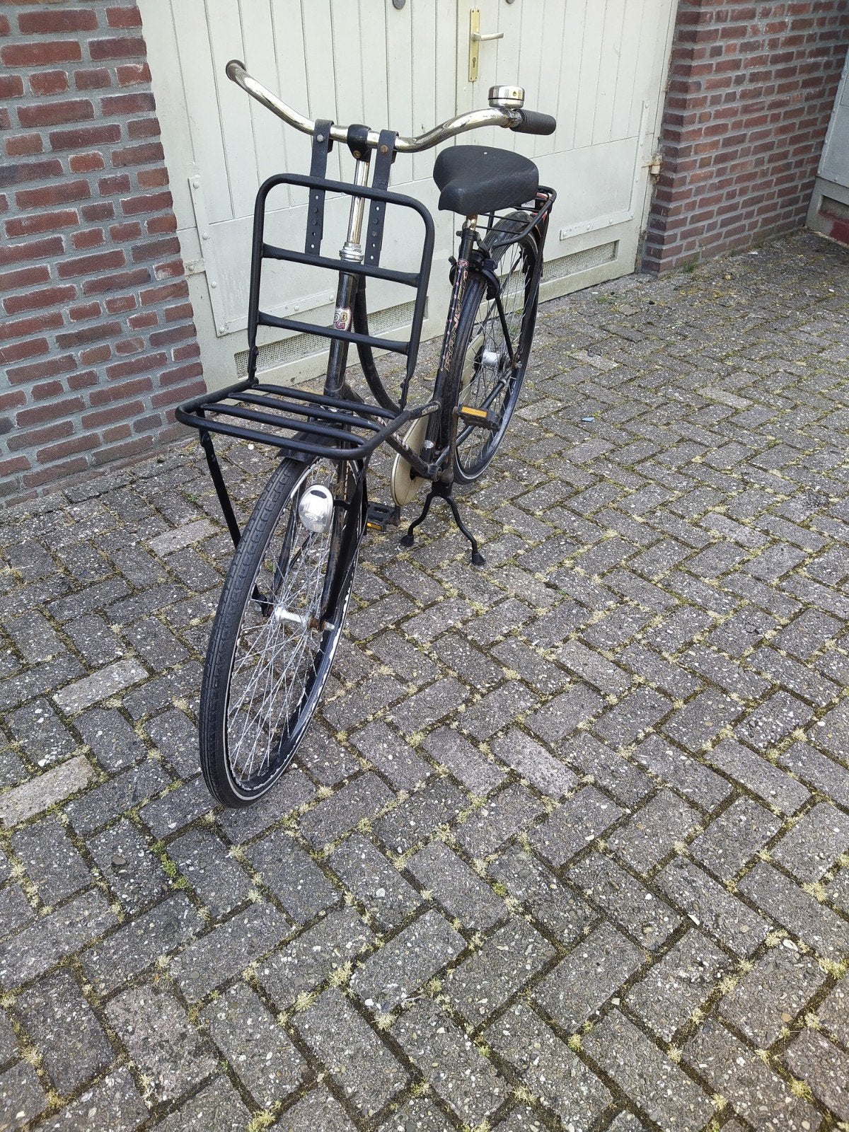 Oma fiets 28 inch velgen met terugtraprem en met rek, 56 cm of meer, Ophalen, Gebruikt, Terugtraprem