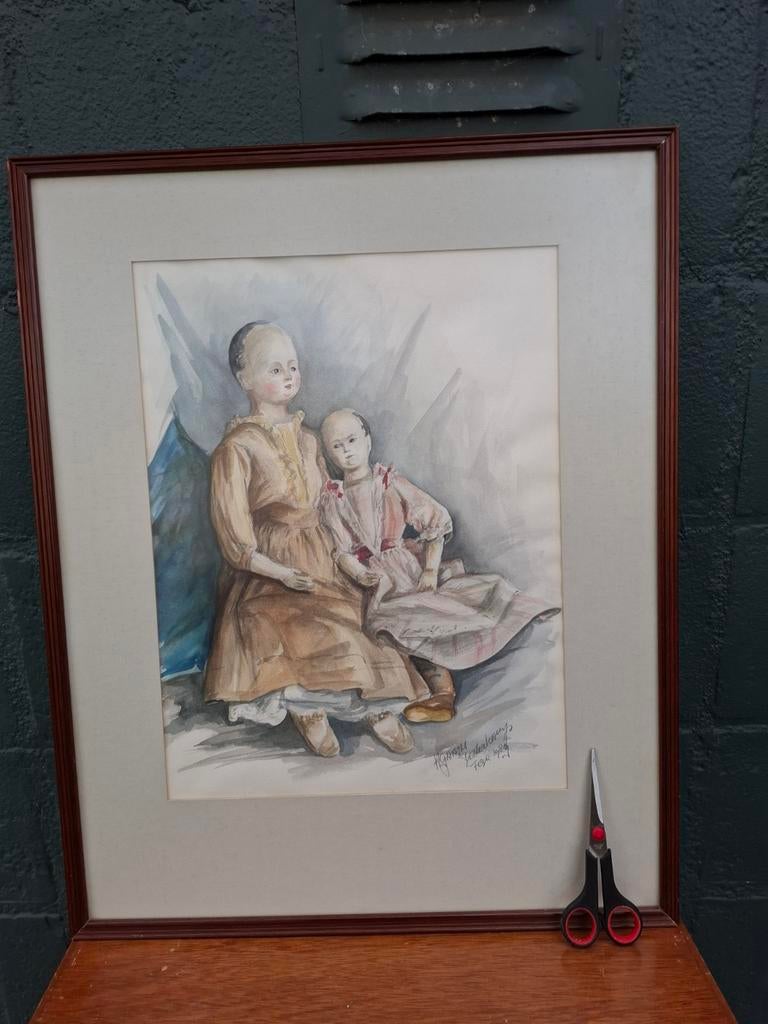 Aquarel ingelijst - gesigneerd 1989, Antiek en Kunst, Ophalen