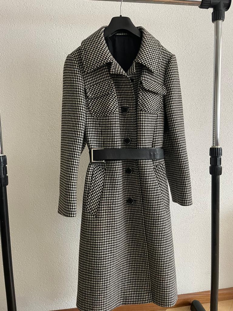 Vintage Del Mod International Damesjas - Pied-de-poule, Ophalen of Verzenden, Gedragen, Maat 38/40 (M), Zwart