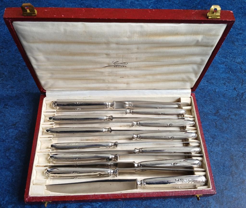 12 Franse tafelmessen dinermessen antiek 800 zilver, Antiek en Kunst, Ophalen of Verzenden, Zilver