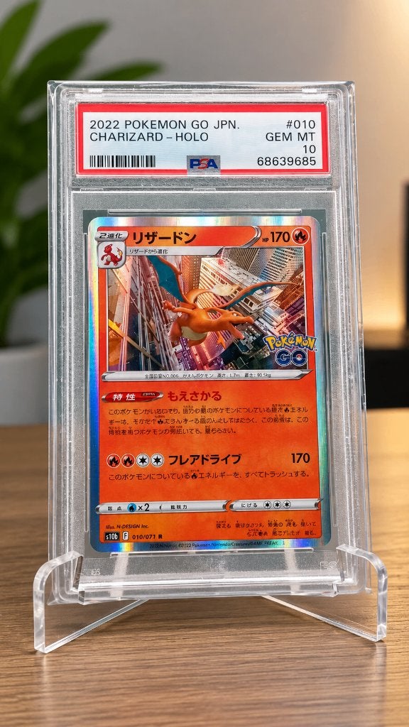 Pokémon GO Charizard Holo 010/071 Japanese – PSA 10 GEM MINT, Ophalen of Verzenden, Nieuw, Losse kaart, Foil