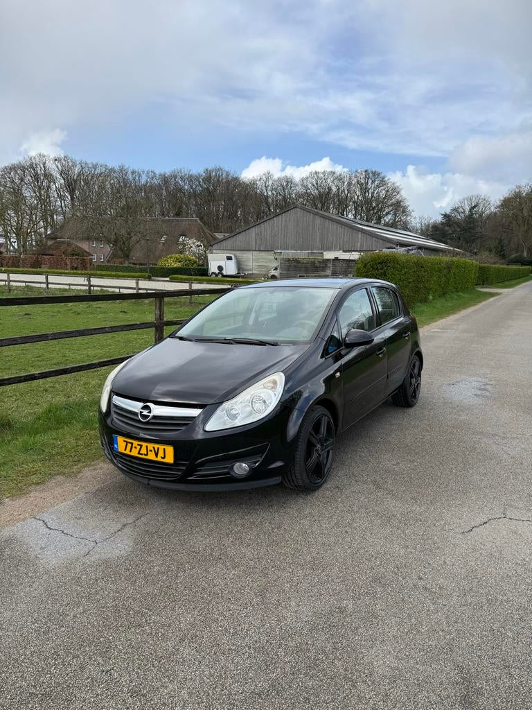 Opel Corsa 1.4 16V 5D 2008 Zwart, Auto's, Voorwielaandrijving, 1063 kg, 4 cilinders, Origineel Nederlands